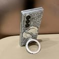 thumbnail image 4 of Designed For Samsung Galaxy Z Fold 5 Glitter Kickstand Case,Cute Luxury Bling Sparkly with Mirror Bling Diamond Ring Stand Soft TPU Bumper Shockproof Women Girl Protective Case,Black, 4 of 9