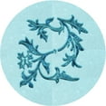 thumbnail image 1 of Ahgly Company Tapis d'Intérieur Ronds Transitionnels Lavables à la Machine, Bleu Électrique, 3 Pieds Rond, 1 of 7