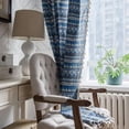 thumbnail image 4 of FNNMNNR Geometric Print Bohemian Blue Small Window Kitchen Curtain Cotton Linen Semi-blackout Bay Window Single Piece, 4 of 10