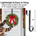 thumbnail image 4 of 24 Inch Christmas Wreath, Pre-Lit with Warm White LEDs and Red Berries, Classic Indoor Outdoor Decor, 4 of 8