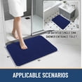 thumbnail image 4 of Smiry Chenille Bathroom Rugs 47x17, Rubber Backing Washable Bath Mats for Bathroom Floor, Navy Blue, 4 of 9