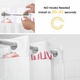 thumbnail image 3 of No Hook Shower Curtain with Snap in Liner, Pink Watercolor Tropical Flamingo Waterproof Fabric Bathroom Curtain Mesh Top Window, Animal and Quote on White Shower Curtains 72x84in, 3 of 9