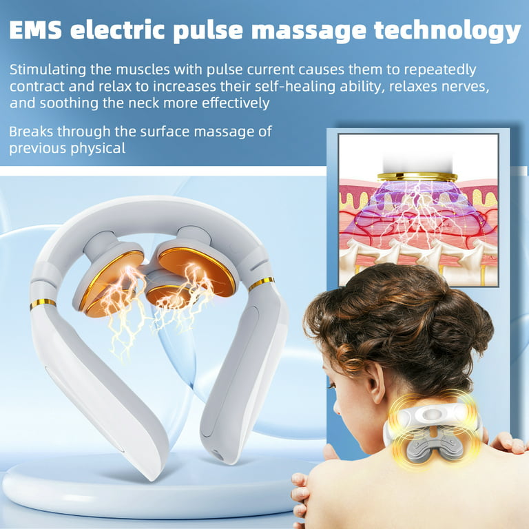 Electric Pulse Neck Massager Rechargeable Neck Heating Device