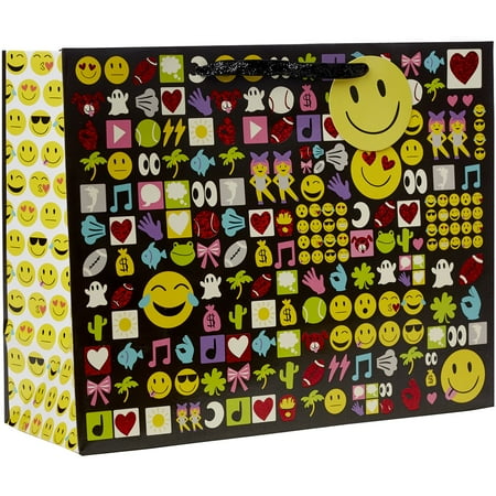 Jillson & Roberts Large Gift Bags, Emojis (12 Pcs)