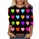 thumbnail image 2 of Xuyuer Womens Valentine T Shirts Love Heart Printed Graphic Tee Tops Spring Shirts Halloween Round Neck 3/4 Length Sleeve Graphic Tee Tops Fashion Casual Printed T-Shirt Top, 2 of 6
