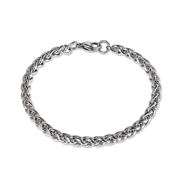 JeenMata Pulsera de Cadena Cubana Fina de 6 mm - Cadena Fina - Joyería Informal para Hombres