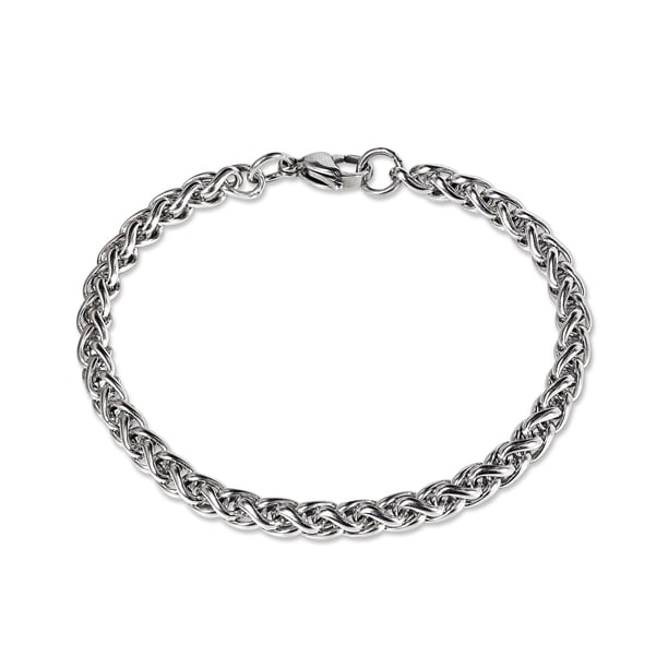 JeenMata Pulsera de Cadena Cubana Fina de 6 mm - Cadena Fina - Joyería Informal para Hombres