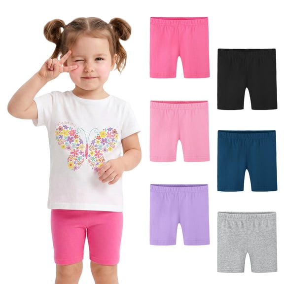 Ruisita 6 Pack Baby Toddler Girls Cotton Bike Shorts Soft Girl Thickened Cartwheel Shorts Solid Safety Dance Short for Kids ο»Ώ