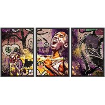 wall26 Framed Canvas Print Wall Art Set Athletic Basketball Kobe Bryant Graffiti & Street Art Comic Book Illustrations Modern Art Urban Portrait for Living Room, Bedroom, Office - 24"x36&quo