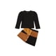 thumbnail image 1 of Conjunto de falda de niña pequeña para niños pequeños Suéter de punto de manga larga Tops + Conjunto de traje de minifaldas de lápiz XBTCLXEBCO 3-4 años, Negro, 1 of 6