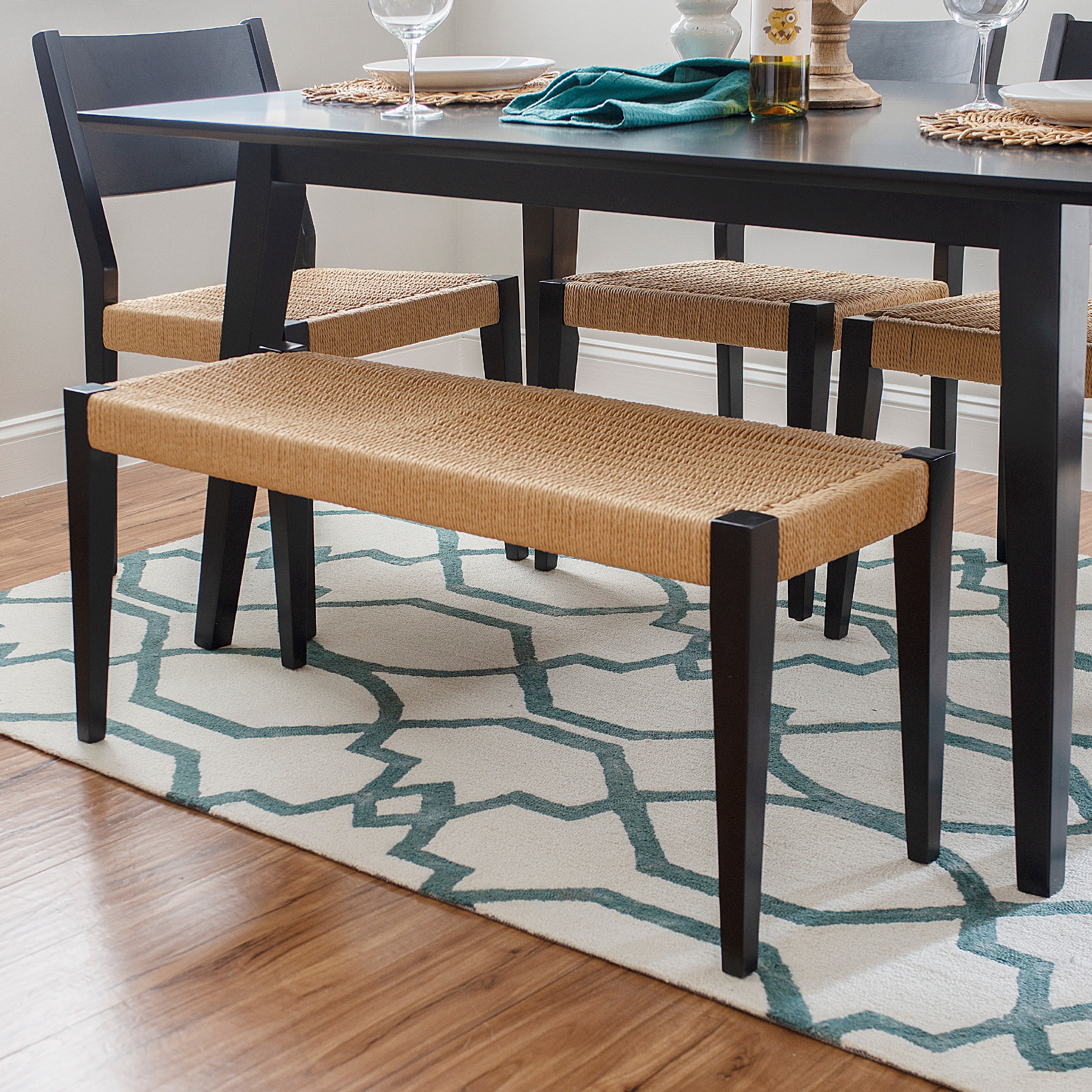 Powell Crawford 6-Piece Indoor Dining Set, Black