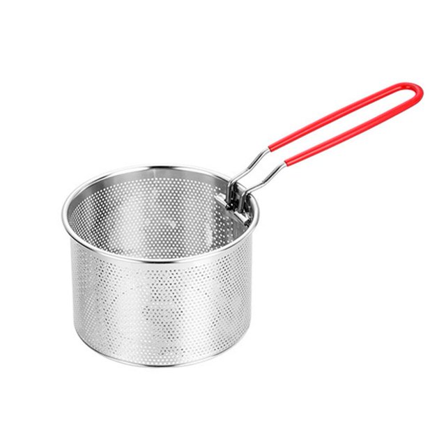 Stainless Steel Deep Fry Basket Round Wire Mesh French Chip Frying Baskets Net Serving Food Presentation Tableware