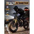 thumbnail image 6 of Adult Electric Dirt Bike – 29 MPH, 48V 20.8Ah Battery, 20"x4.0 Fat Tires, Up to 80 Miles Range, NFC Unlock, 7-Speed Dual Suspension, Black with Rear Rack & Footrests, 6 of 7