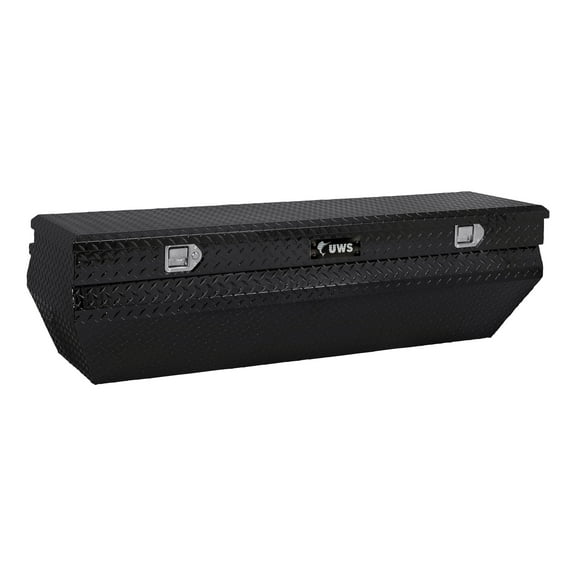 UWS EC20322 55-Inch Gloss Black Heavy-Wall Aluminum Wedge Angled Truck Storage Box, RigidCore Lid