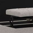 thumbnail image 3 of Harrison 30 inch Wide Transitional Small Square Coffee Table Storage Ottoman in Cloud Grey Linen Look Fabric, 3 of 11