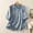 Blue, variant on Womens Linen Tops Regular Fit Embroidery Blouses for Women Dressy Casual 3/4 Sleeve Lapel Button Down Clothes M-2XL