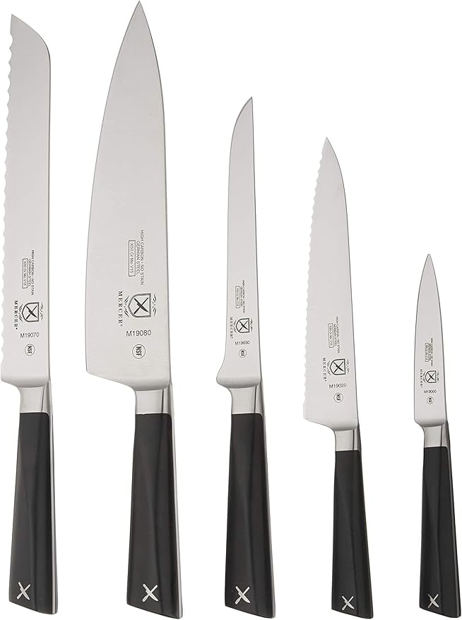 Mercer Culinary M19100 Zum 6 Piece Forged Block Set, Stainless Steel/Glass