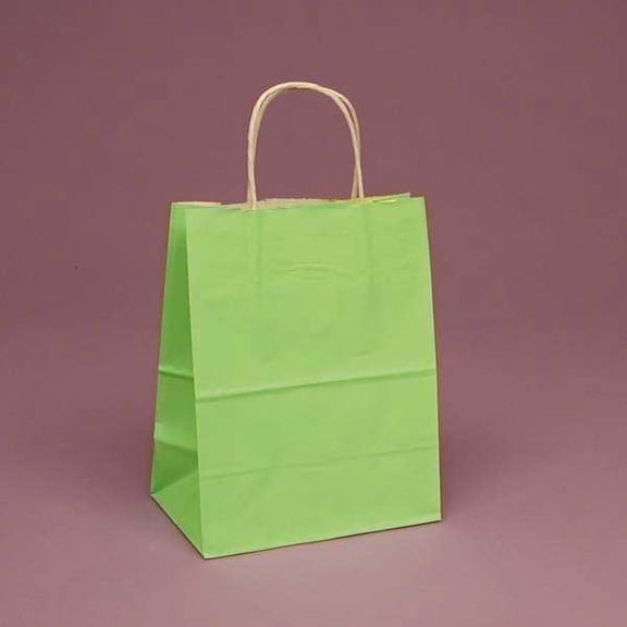 KraftyKlassics 12pk Lime Green 5"x3.25"x8" ROSE Twisted Handle Shopping, Merchandise, Party Favor, Gift Bags