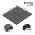 thumbnail image 3 of GZXS 11.8"x11.8" WPC Patio Floor Tiles, 11-Pack Interlocking Decking Tiles, Weatherproof Wood-Plastic Composite Tiles for Garden, Poolside, Balcony – Covers 10.6 Sq. Ft. (Dark Gray), 3 of 6
