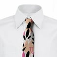 thumbnail image 2 of Abstract Necktie, Creative Botanical Motif, Dress Tie, 3.7", Charcoal Grey Pink, by Ambesonne, 2 of 3