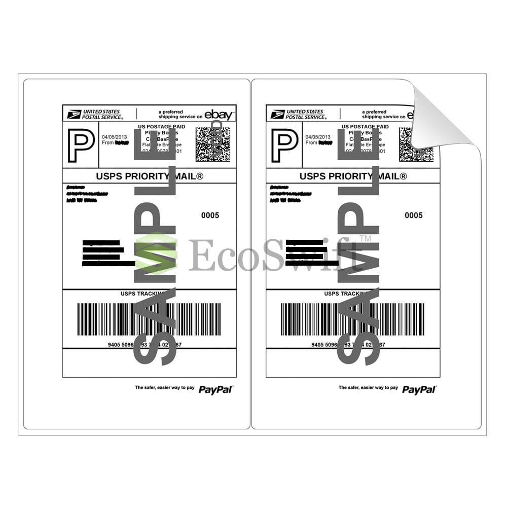 8.5 x 5.5 XL Premium Shipping Half-Sheet Self-Adhesive  PayPal Labels 10