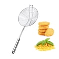 thumbnail image 1 of Cesta de espumadera sólida de acero inoxidable con mango largo, doble gancho, cuchara coladora de cocina para freír y cocinar al vapor, 1 of 7