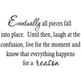 thumbnail image 2 of VWAQ Eventually All Pieces Fall Into Place. Until Then Laugh at the Confusion Black Vinyl Wall Decal Quote Inspirational Sticker (14"H x 22"W), 2 of 2