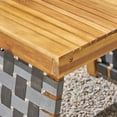 thumbnail image 5 of GDF Studio Solidago Outdoor Acacia Wood and Strapping Belt Folding Chairs, Set of 2, Brown and Gray, 5 of 7