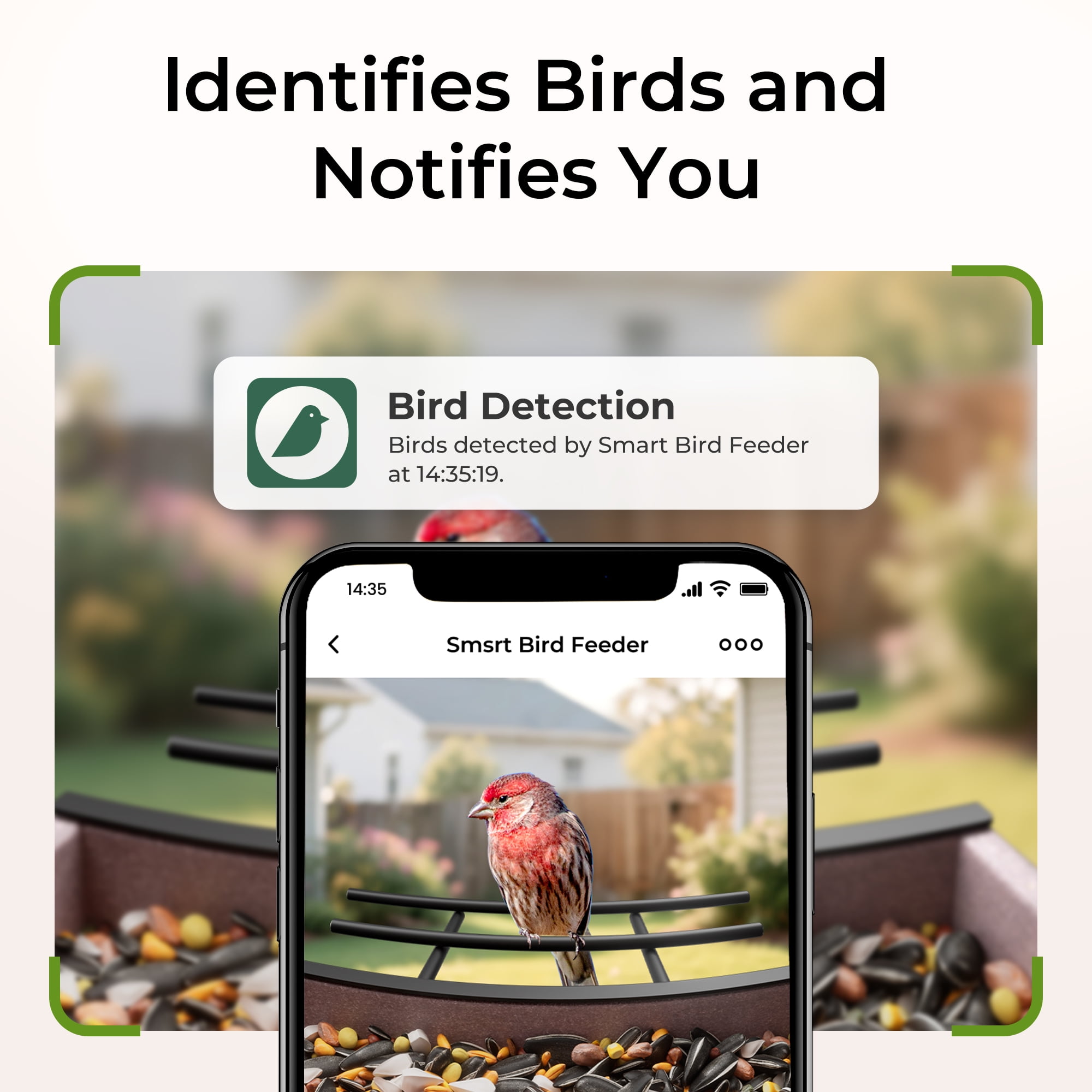 TT Nature HDPE Smart Bird Feeder with Camera, Solar Powered, AI Bird Identification, Auto Capture & Instant Alerts,  Perfect Gift for Bird Lovers