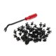 thumbnail image 1 of 50Pcs 7mm Grapas Plástico Negro Remache de paragolpes guardabarros, 1 of 1