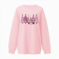 thumbnail image 5 of Towmus Plus Size Christmas Sweatshirt for Women Cute Long Sleeve Pink Christmas Tree Printed Fall Winter Pullover Tops, 5 of 6