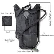 M MCGUIRE GEAR Hydration Backpack, with 3L/100 oz. Hydration Pack, Water-resistant Nylon Hiking Backpack with Water Bladder (Black, Medium).