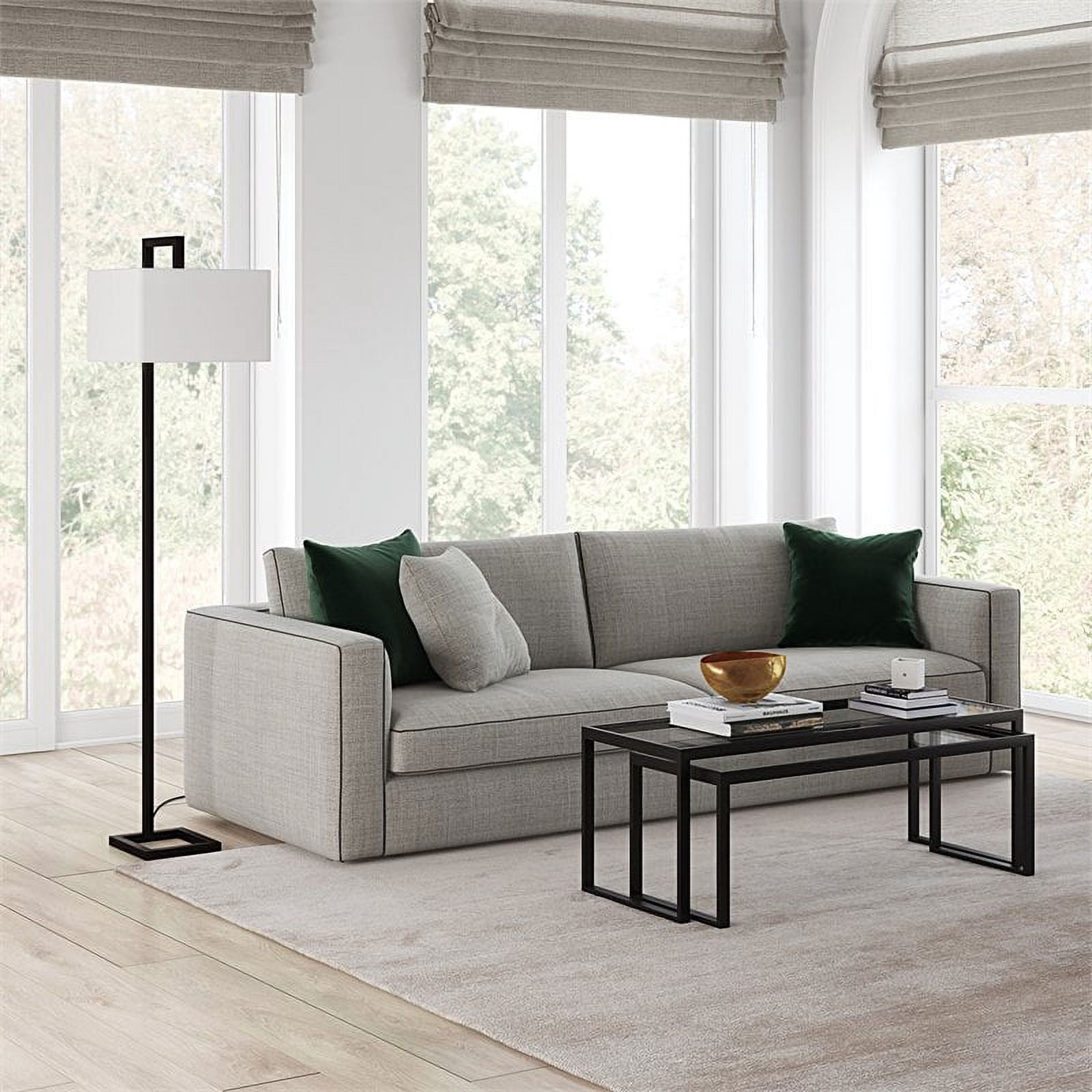 Evelyn&Zoe Modern Metal Floor Lamp with Square Shade