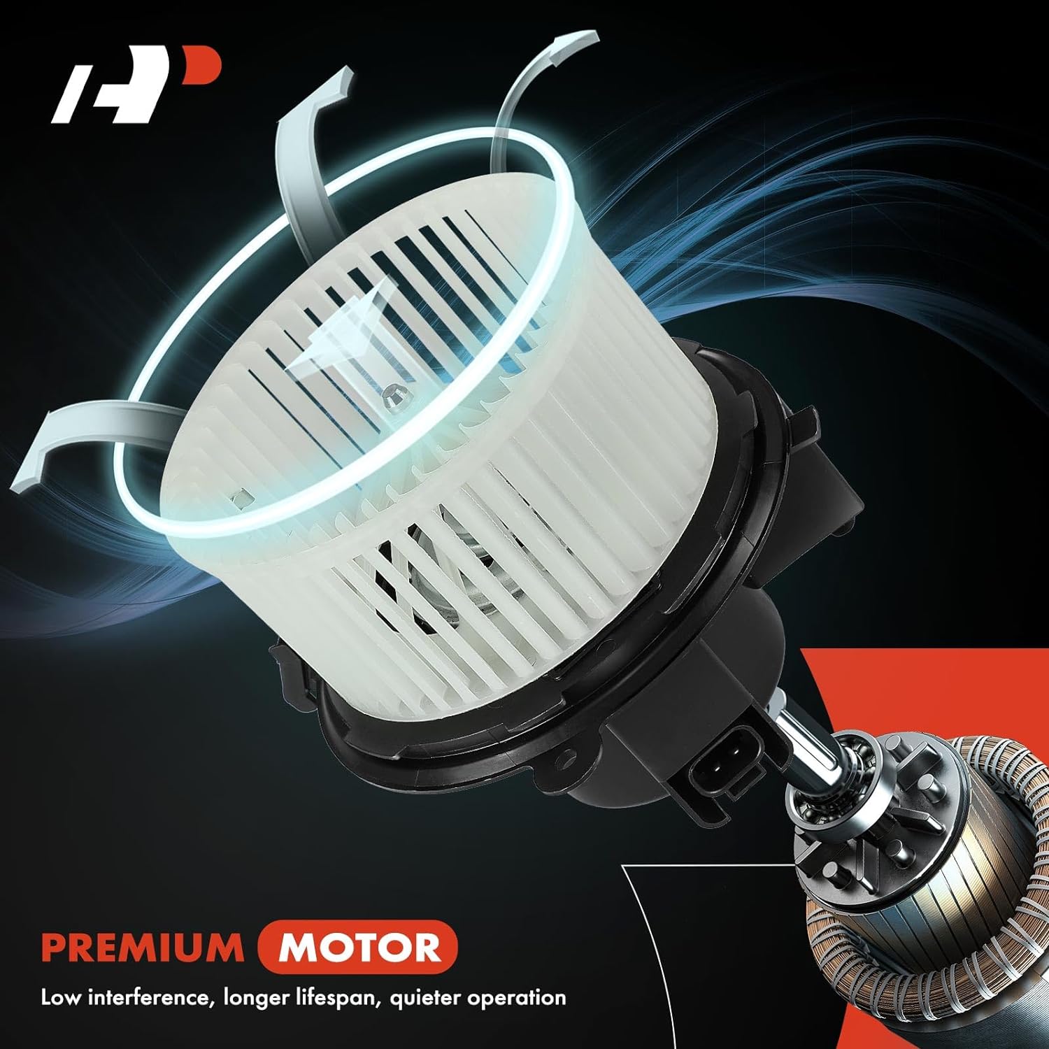 A-Premium Heater Blower Motor with Fan Cage Replacement for Buick Enclave 2008-2012 Chevrolet Silverado 1500 2500 3500 Traverse GMC Acadia Sierra Saturn Outlook