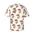 thumbnail image 3 of Bixox Men's Hawaiian Shirts Men's Red Mushrooms Print Short-Sleeve Shirt-Medium, 3 of 8