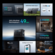 Anker SOLIX C1000X Gen 2 Portable Power Station(1,024Wh)-Dark Grey