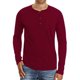 thumbnail image 1 of Henley Beefy de manga larga para hombre (talla mediana de color rojo vino), 1 of 2