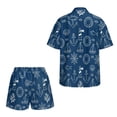 thumbnail image 5 of Xoenoiee Fish Boat Rudder Swimming Ring Print 2 Piece Outfits Short Sets for Women Summer Short Sleeve Blouse Shirt and Drawstring Shorts Casual Beach Vacation Set for Ladies, L, 5 of 7