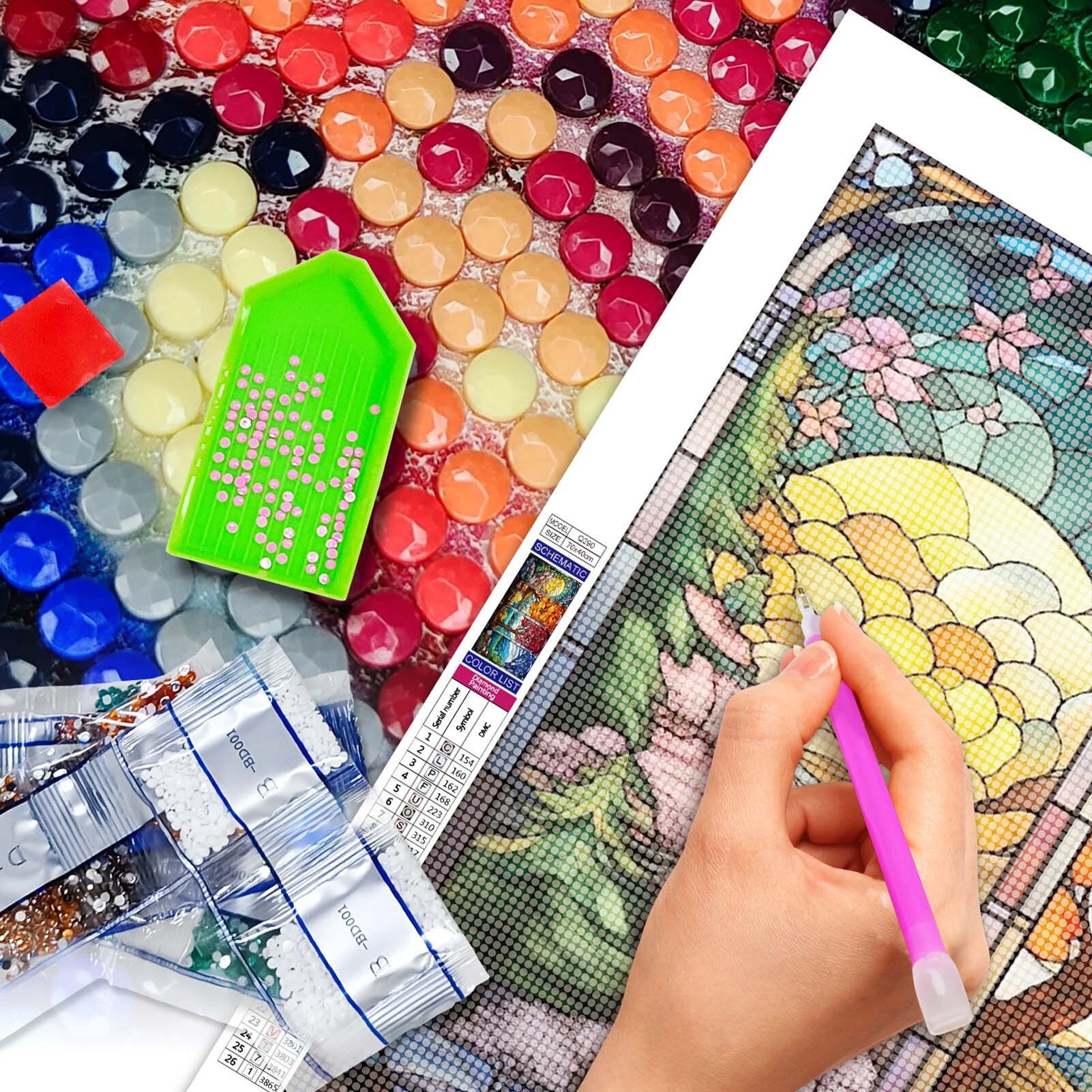JYLMOOD DIY Gem Tree Diamond Painting Kit with Accessories, 70x40cm, Craft Kit for Home or Office Wall Décor