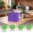 thumbnail image 4 of Hengbo 3 Pack Large Insulated Grocery Shopping Bags Reusable Bag Thermal Zipper Collapsible Tote Cooler Food Transport Hot and Cold for Camping Reusable and Sustainable Purple, 4 of 7