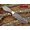 Grey, variant on 9" Long hand forged Damascus steel full tang skinning Knife with gut hook, 2 tone Dollar wood with Brass Bolster, Cow hide Leather sheath