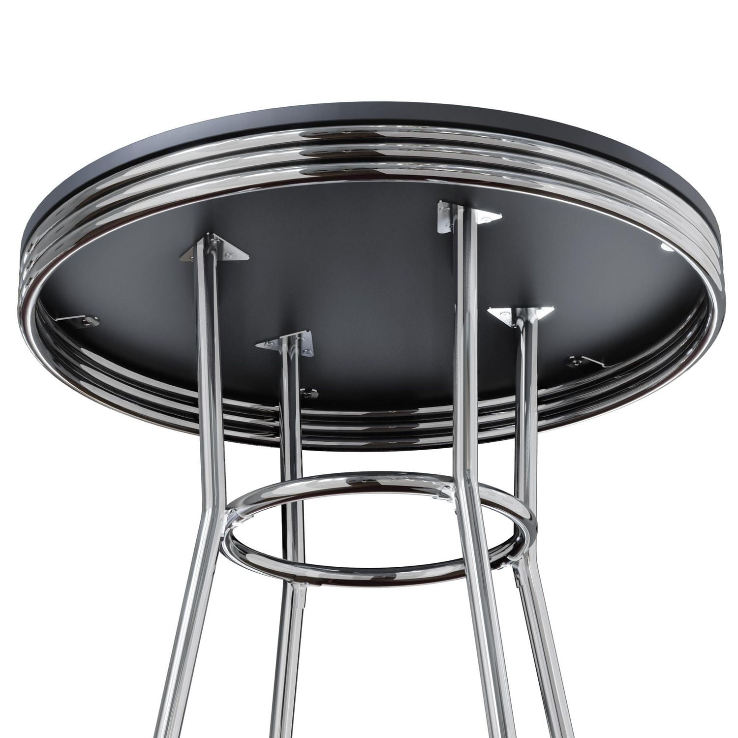 Winsome Table de pub ronde Summit, noir et chrome  - 93030
