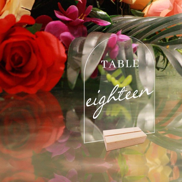 pitrice 10x Clear Acrylic Place Cards Seating Cards with Stand for