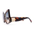 thumbnail image 3 of Womens Down Temple Swan Arm Thick Plastic 80s Sunglasses Tortoise - Blue Peach, 3 of 4