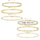 thumbnail image 2 of Juego de pulseras de cadena con cuentas de oro para mujer, pulsera de eslabones de cadena de oro fino y delicado chapado en oro real de 19 quilates, pulseras de oro ajustables apilables, joyería para, 2 of 5