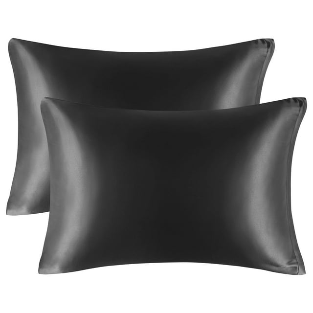 Unique Bargains Satin Pillowcases Zipper Closure 2pcs