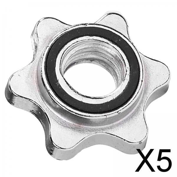 Colaxi 5-6pack 1inch Dumbbell Lock Bar Hex Nut Barbells Fixed Clamps Clips Collar A 5 Pcs