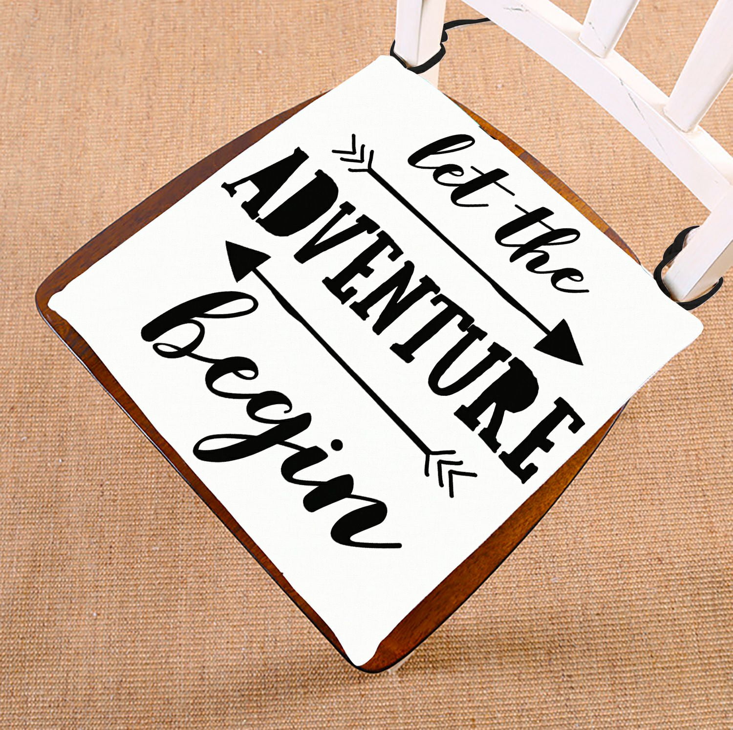 ABPHQTO Let The Adventure Begin Slogan Chair Pad Seat Cushion Chair