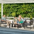 thumbnail image 2 of NATURAL EXPRESSIONS 4 Piece Patio Furniture Set, Outdoor Sectional Conversation Set, Tempered-Glass Ttable, Dark Grey, 2 of 7
