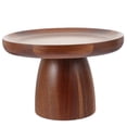 thumbnail image 4 of ColoMX Organizador de soporte para pastel de madera de Acacia, soportes redondos de madera para pastel, bandeja para servir pastel de madera rústica con Base, 4 of 7